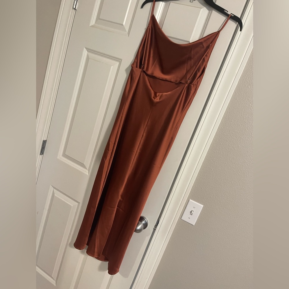 Petal & Pup Rust Slip Midi Dress - Picture 2 of 3